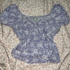 Blue Rain Lavender Floral Blouse